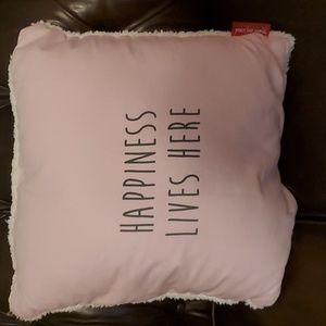 PEACE LOVE WORLD pink pillow